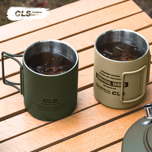 CLS户外双层水杯304不锈钢材质