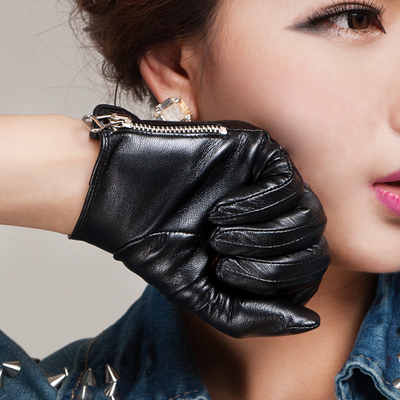 凡高进口真皮娇小时尚短款手套