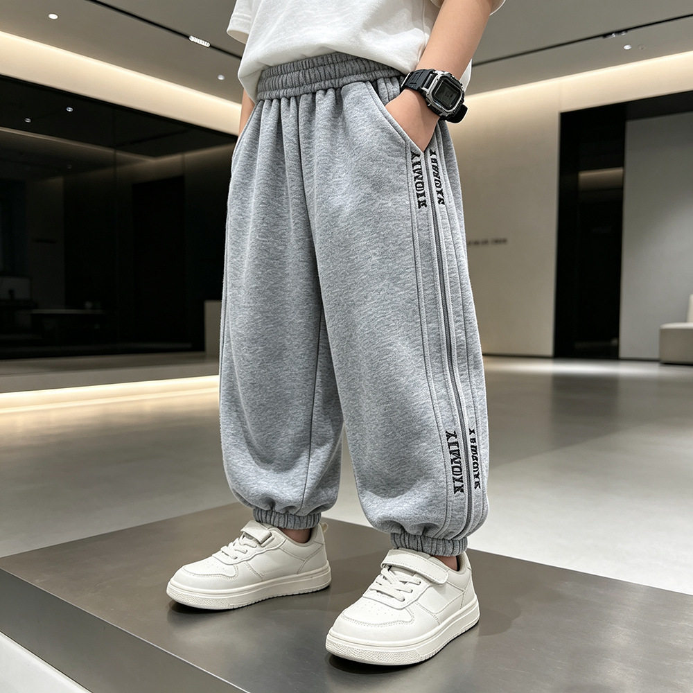 刺绣儿童裤子秋冬男童卫裤女童休闲裤宝宝长裤中大童运动裤童裤潮