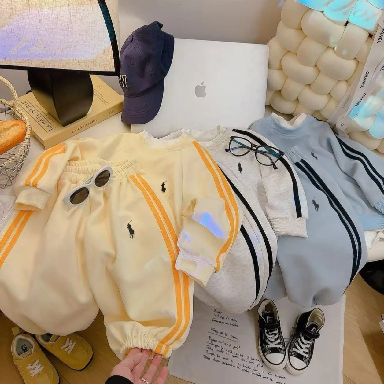 儿童加绒卫衣潮牌童装2024春秋假两件套装运动套装韩系男童套潮