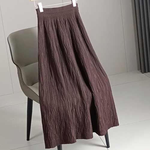 长裙A字裙A字型藤蔓纹理半身裙