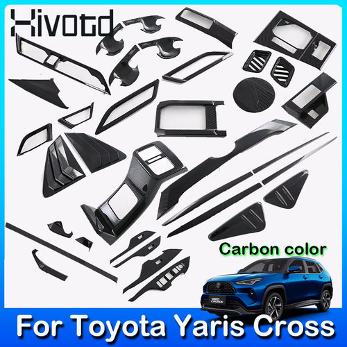 适用24款丰田 Toyota Yaris Cross 台湾版 内外饰镀铬碳纤纹改装