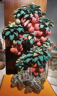 陶瓷工艺品  石湾陶艺 大型荔枝树摆件 满堂红
