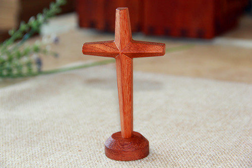 晨星木十字架中摆件菠萝格摆件 结婚生日圣诞节礼物