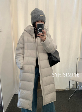 SYH SIMPLE-约连帽长款排骨有溯源码质检报告保暖羽绒服外套C1121