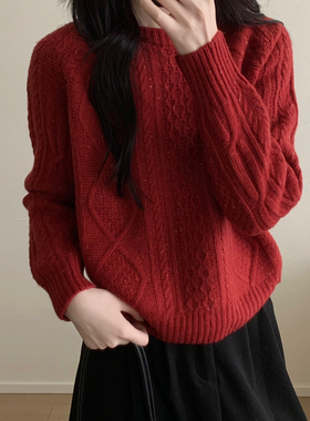 MUUTIS牧缇-日常绞花麻花套头全羊毛保暖毛衣（含100绵羊毛）Mt38