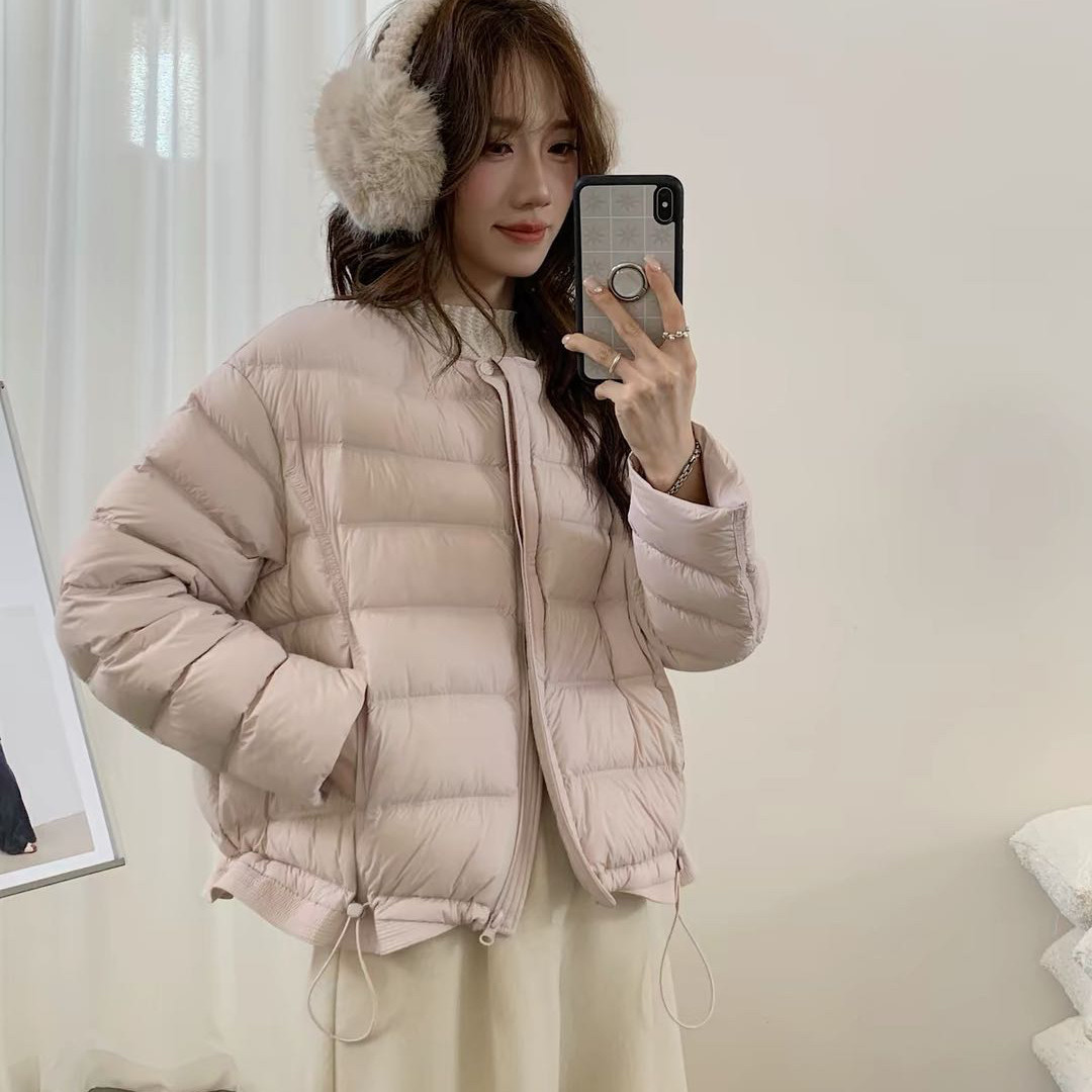 羽木服饰-短款下摆荷叶边有溯源码质检报告羽绒服M8191