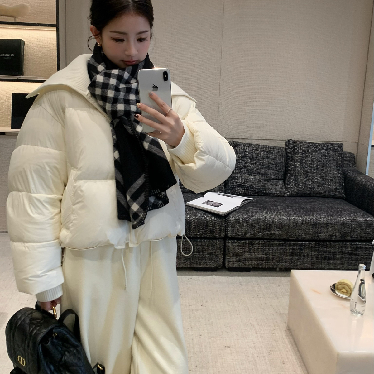 ONION-设计师款拼接大翻领加厚保暖羽绒服外套Y258011