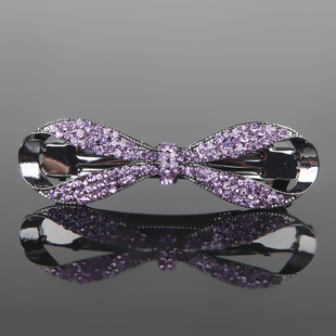 扣夹刘海夹新款小号弹簧夹镶钻发饰后脑勺顶夹铁深色发夹水钻发卡