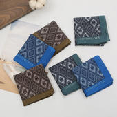 43cm男纯棉手帕商务绅士全棉印花手绢老式 古风吸水擦汗手巾方巾女