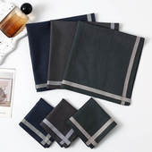 43cm男士 饰口袋巾缎纹手绢擦汗巾 装 纯棉手帕经典 撞色格子手巾西装