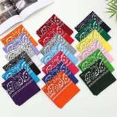 纯棉腰果花街舞嘻哈亚马逊欧美印花方巾变形虫花方巾现货直销头巾