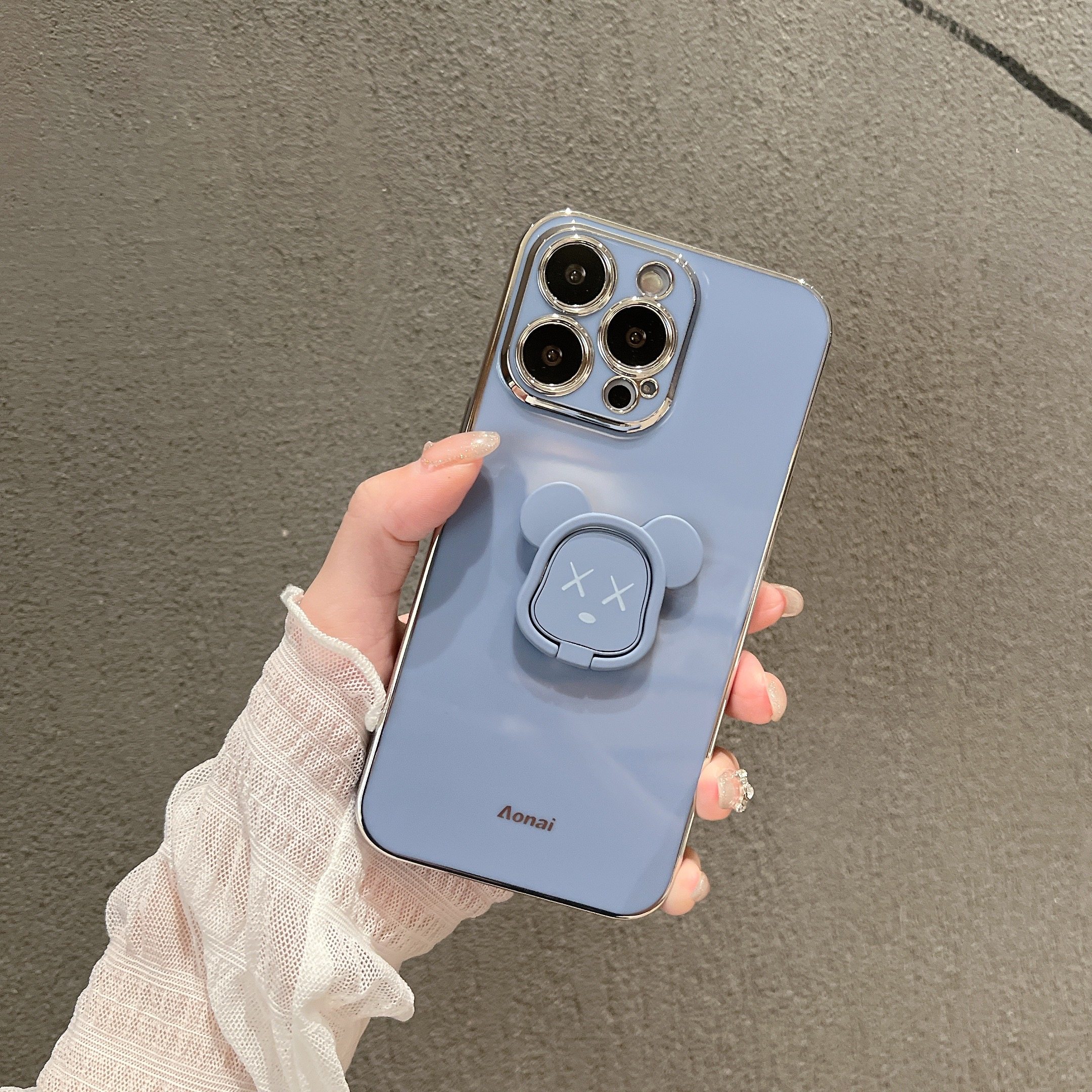 超薄金属小熊支架适用iphone16proMax手机壳15/14/13Pro全包防摔苹果12软硅胶电镀保护套11简约小众女款plus,3C数码配件,手机保护套/壳,淘宝优惠券,粉丝福利购,淘宝优惠卷