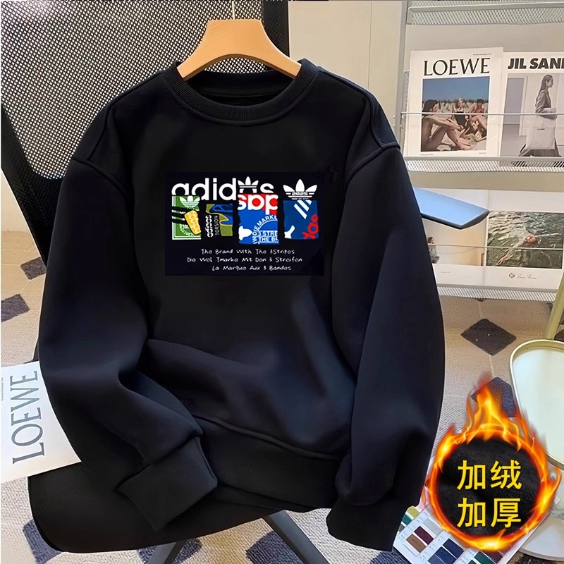 一折专区丨奥莱正品丨新秋冬纯棉加绒短袖卫衣宽松情侣上衣潮流