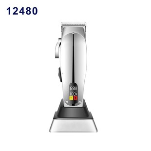 kemei 12480金属机身数显专业发廊理发器 科美电推剪充电底座KM