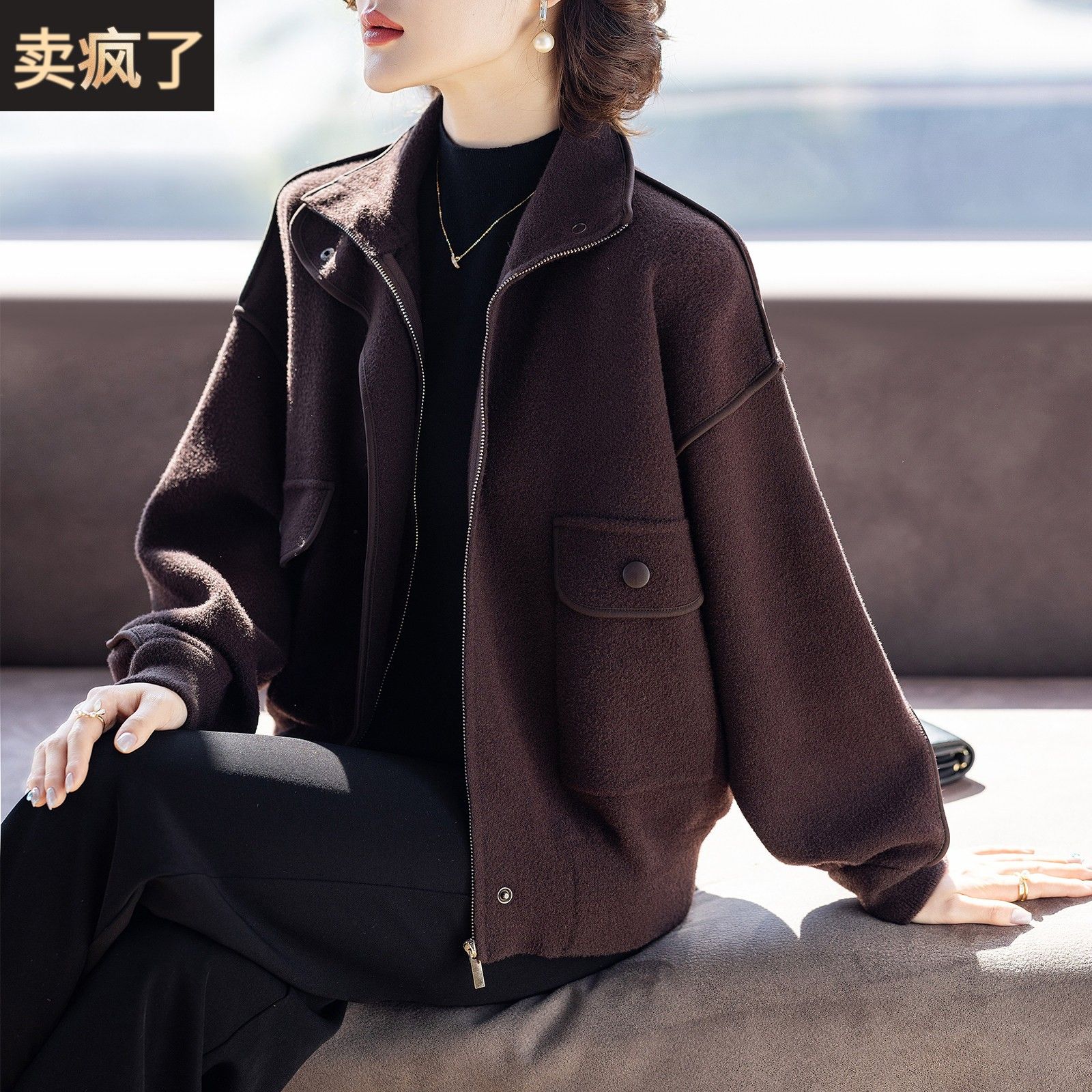 时尚妈妈春装外套宽松洋派2026新款春秋上衣服50多岁中老年人女士
