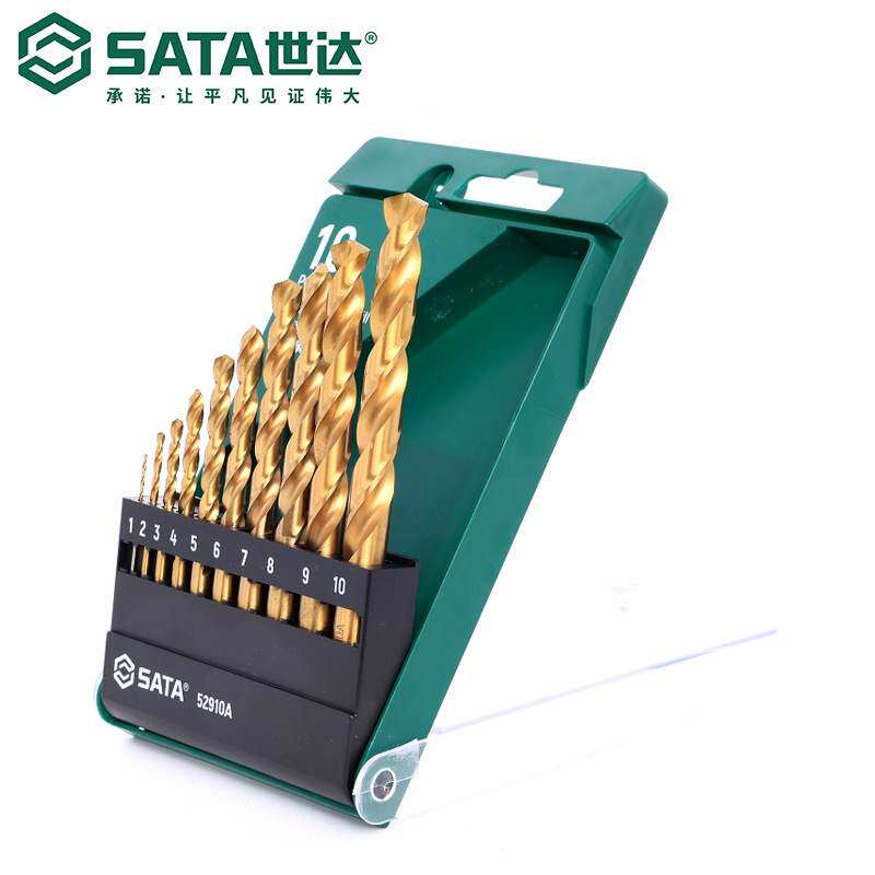 世达高速钢直柄镀钛麻花钻头52910a镀钛钻头1-13双后角超硬打孔