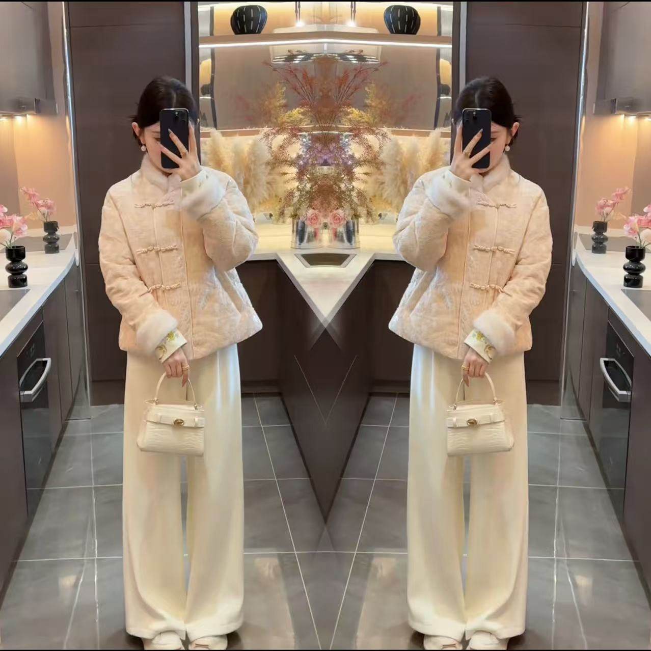 新中式国潮风羽绒棉服女2025冬季新款国风刺绣盘扣棉服外套阔腿裤,女装/女士精品,汉服套装,淘宝优惠券,粉丝福利购,淘宝优惠卷