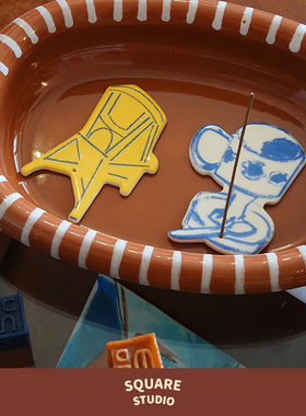 【平方Studio】Ale艺术香插 原创手绘陶瓷创意线香首饰盘装饰摆件