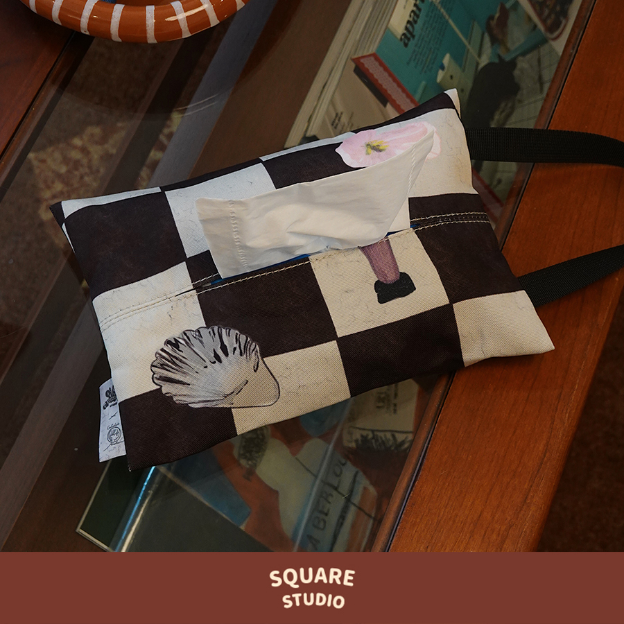 艺术纸巾套原创设计棋盘格纸巾袋