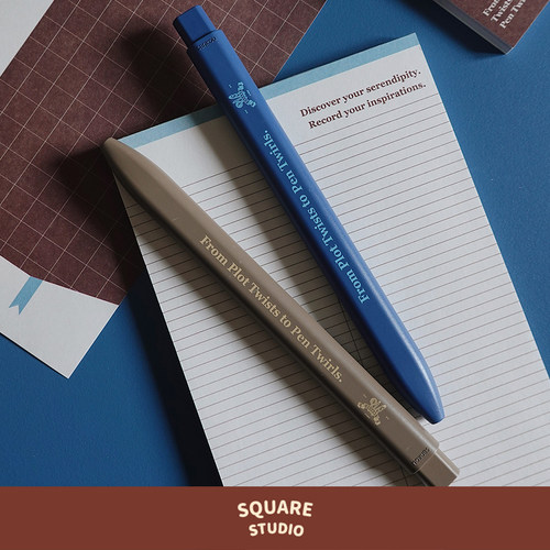 【平方Studio】笔记系列中性笔 原创书写按动学习手帐ins扁扁笔