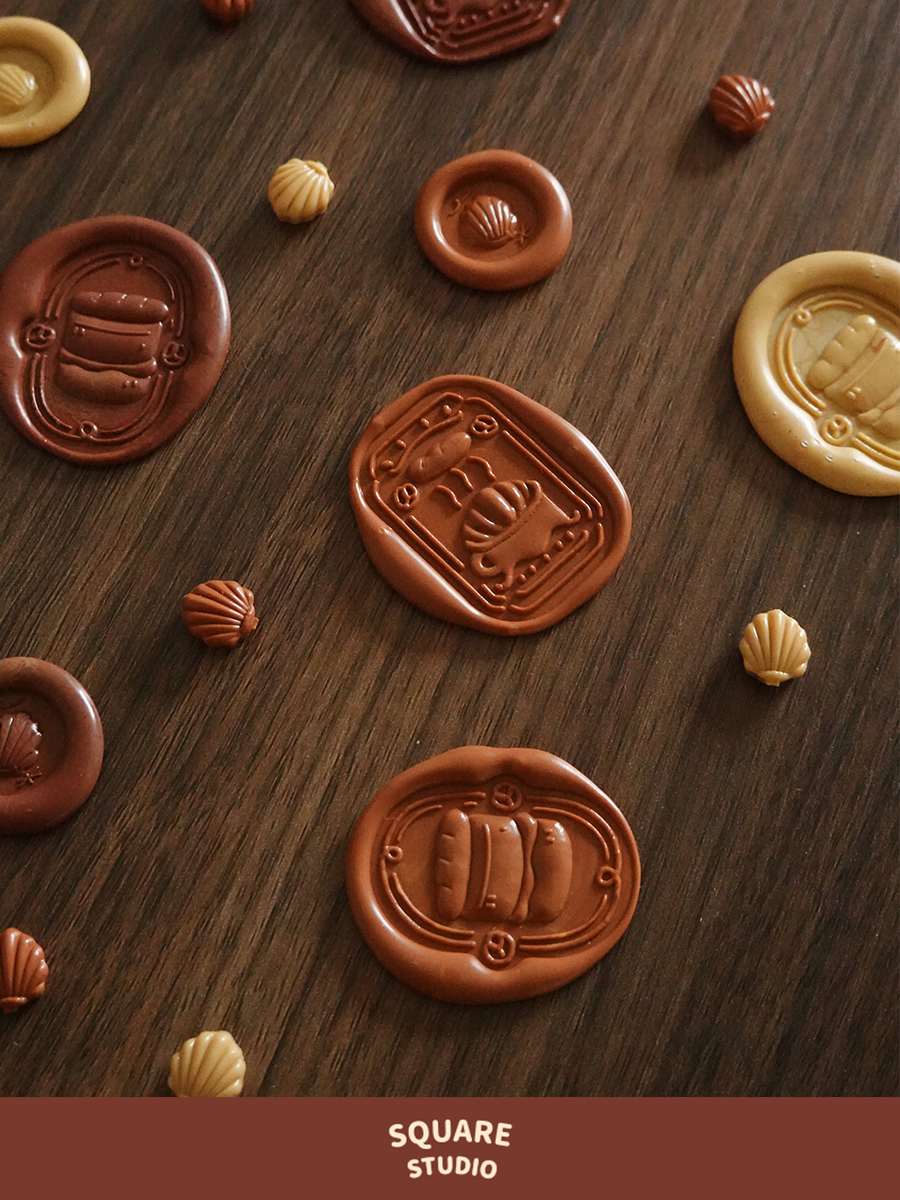 平方Studio甜品火漆手帐手工浮雕