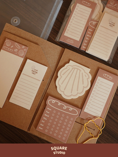 【平方Studio】Dessert甜品便签夹 原创插画牛皮纸异形手帐素材