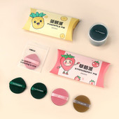 超可爱菠萝派气垫粉扑蛋黄派干湿两用遇水变大双面粉扑化妆用具