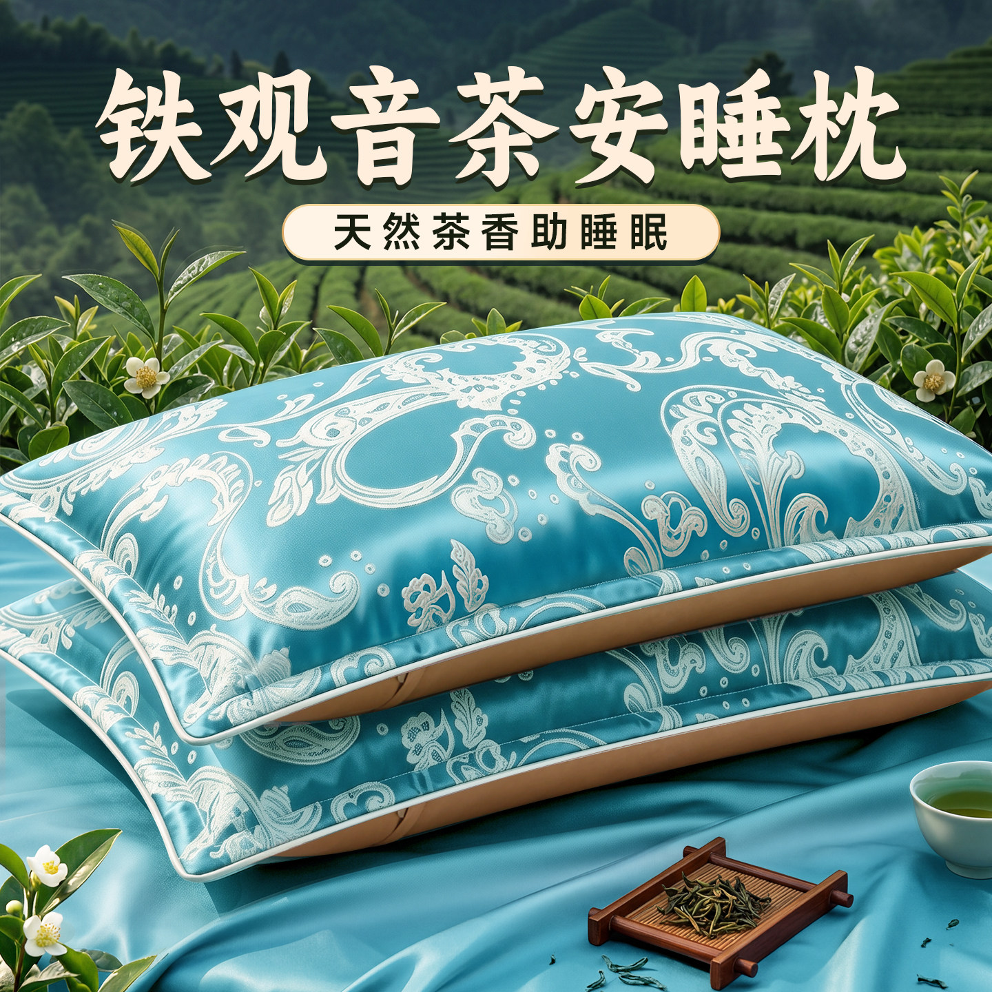 铁观音茶叶填充枕头护颈椎助睡眠单人家用成人一对装安神专用枕头
