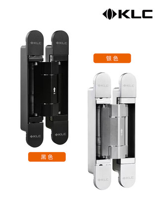 KLC隐形门合页液压缓冲自闭关门暗门二维可调暗装十字铰链带定位