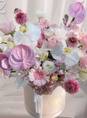 杭州鲜花速递同城玫瑰花郁金香抱抱桶花束乔迁爱人生日订花送上门