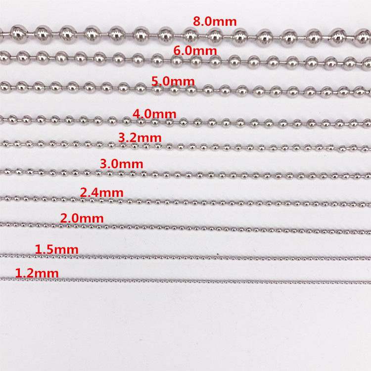 2.0毫米304不锈钢圆波珠项链挂牌窗帘链子吊牌银色球DIY配件静电,饰品/流行首饰/时尚饰品新,链条,淘宝优惠券,粉丝福利购,淘宝优惠卷