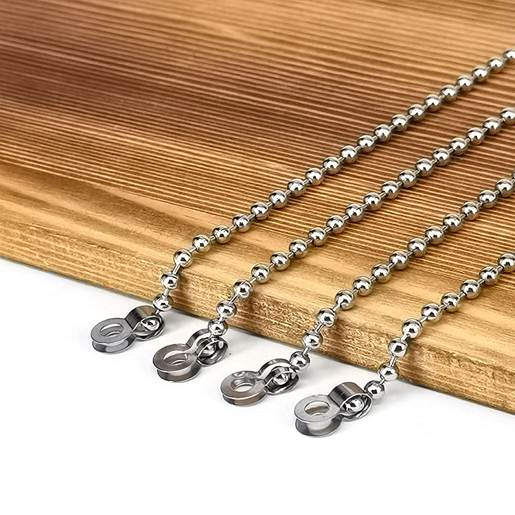 304新款钛钢不锈钢链条链子眼镜波吊牌链圆挂链射频珠链骨扣饰品3