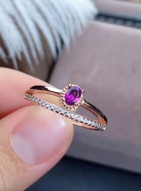 特惠满火彩银玫瑰镁铝石榴石戒指