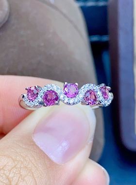 天然小巧精致镁铝石榴石戒指特惠