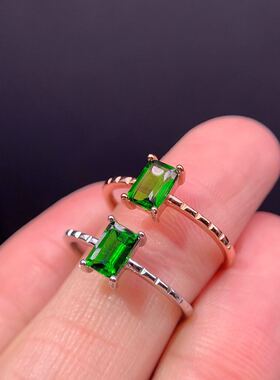 精工镶嵌天然透辉石戒指