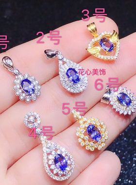 美饰特惠925银精工镶嵌4*6mm花心