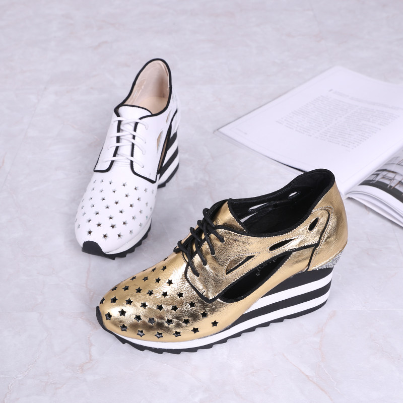 欧洲站女鞋2020春夏新款真皮真皮内增高镂空9cm坡跟透气休闲单鞋在类目 女鞋, 低帮鞋中 - 来自Buy2taobao.com提供专业的淘宝代购服务