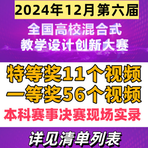 2024年第六届全国高校混合式教学设计创新大赛决赛实录视频特等奖