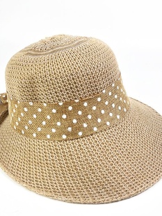草帽女夏天大沿帽出游遮阳帽防紫外线百搭时尚 妈妈帽女士太阳帽