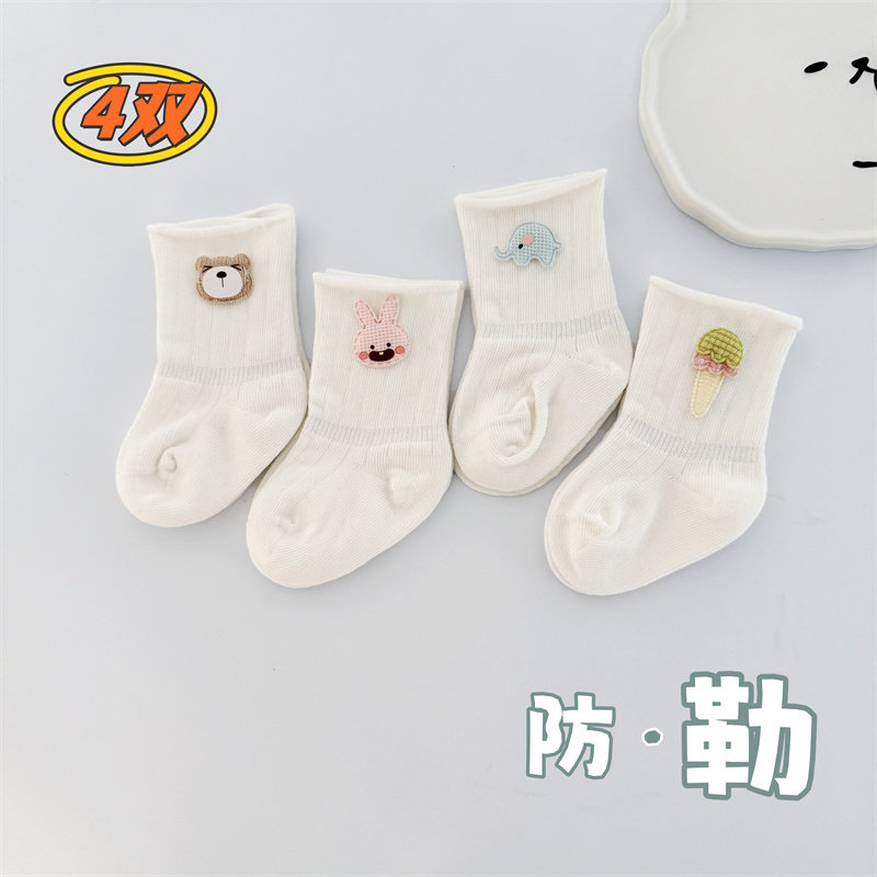 新生儿袜子春夏薄款不勒腿棉袜
