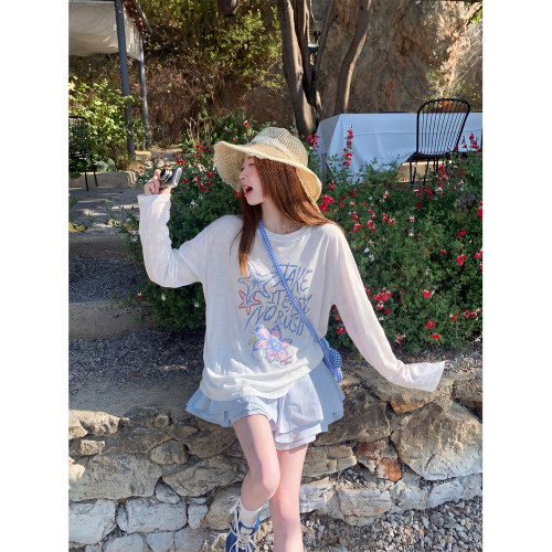 莱赛尔长袖t恤女薄款夏防晒罩衫