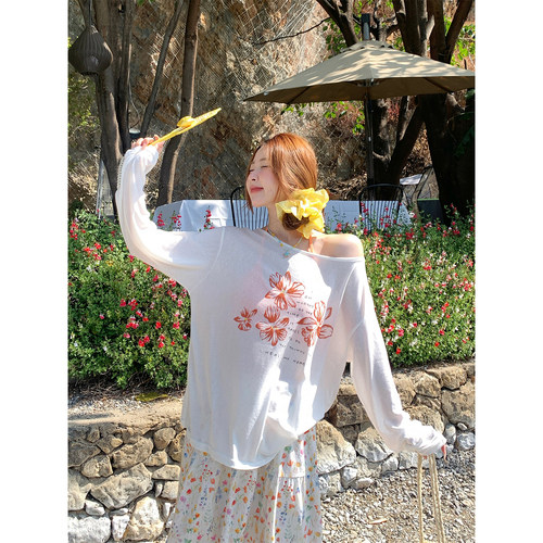 印花防晒罩衫女夏季独特绝美上衣