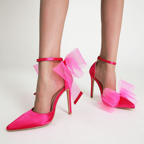 速卖通 欧美外贸大码个性蝴蝶结细跟尖头高跟单鞋女 Women Shoes