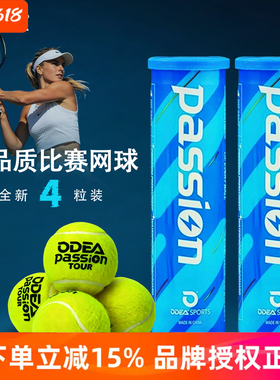 新款Odea欧帝尔网球passion tour比赛用高弹耐打4粒罐装高弹气压