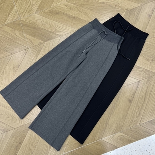 小个子高腰休闲直筒裤 宽松慵懒阔腿裤 女2026春百搭新款 灰色运动裤