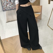 新款 女宽松屁帘直筒休闲裤 设计感通勤时尚 阔腿裤 子 西装 2026年春季
