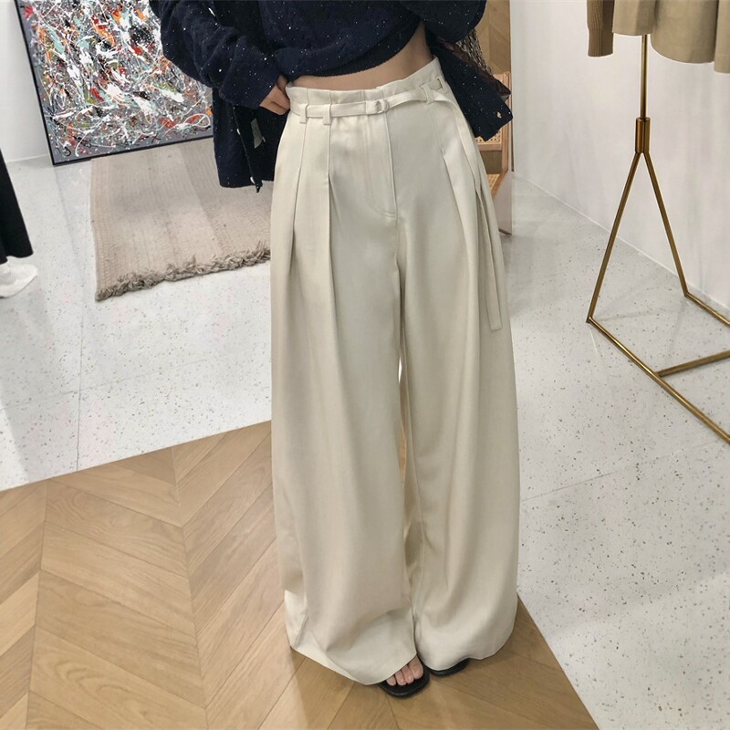 老钱风高垂感西装裤女2026春季宽松显瘦休闲阔腿裤宽松垂坠感长裤