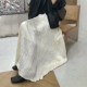 优雅手工绞皱鎏光A字型半身长裙女2026春宽松褶皱压褶半身裙长裙