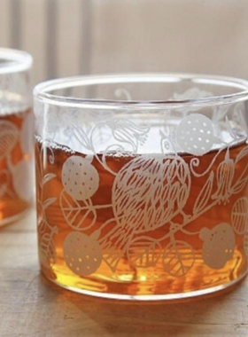 松尾美雪MATSUO MIYUKI艺术家款耐热玻璃手握杯森林系咖啡杯茶杯